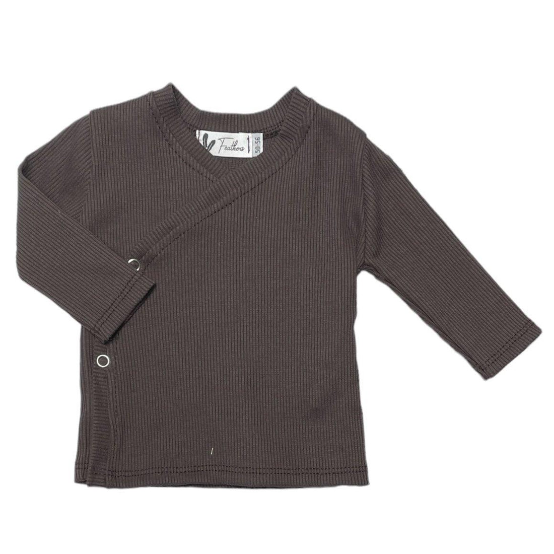 Overslagshirtje rib jersey mocha - Baby Winkel Online