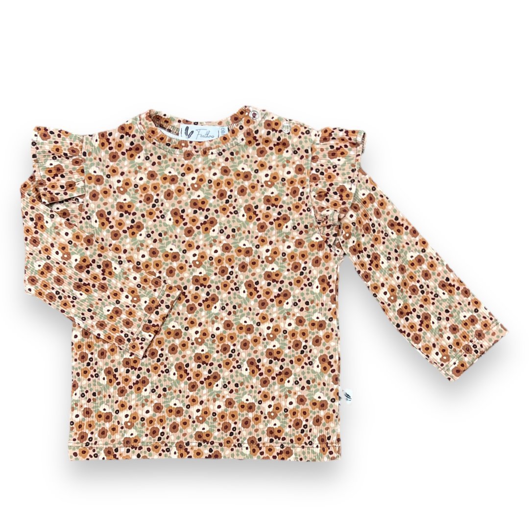 Longsleeve ruffle cute flowery - Baby Winkel Online