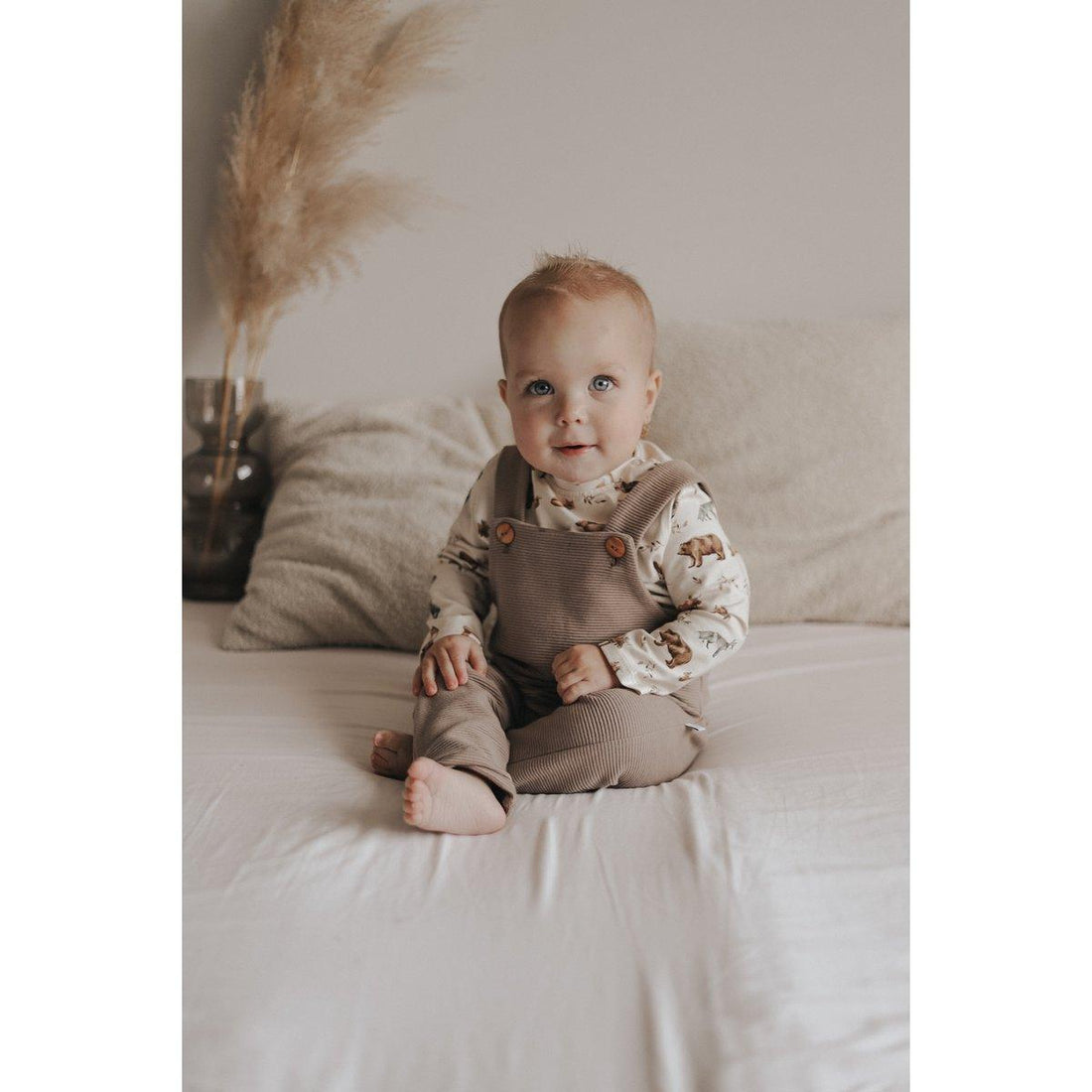 Salopette rib taupe - Baby Winkel Online