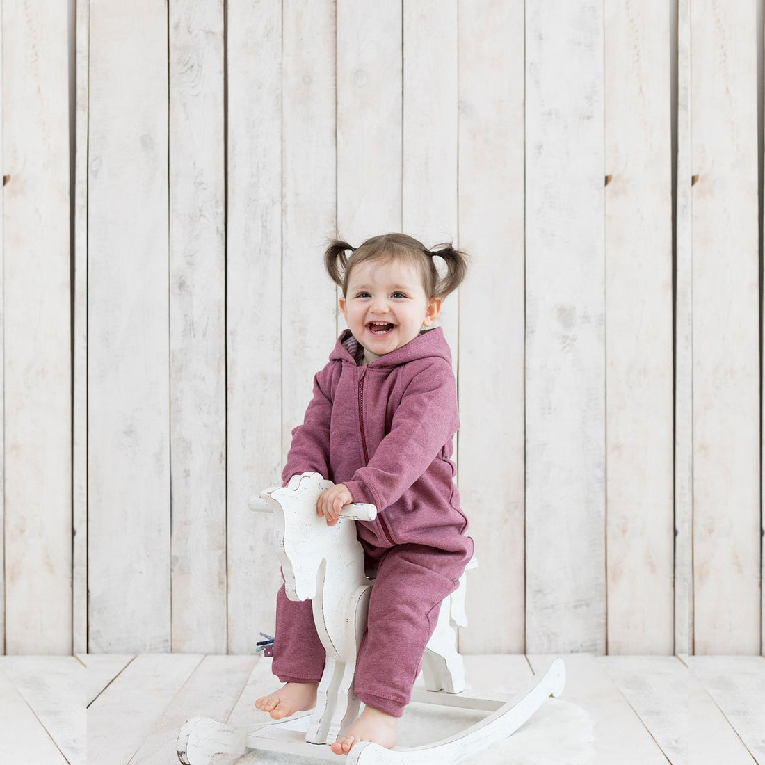 OrganicEra Organic baby jumpsuit met rits, bordeaux