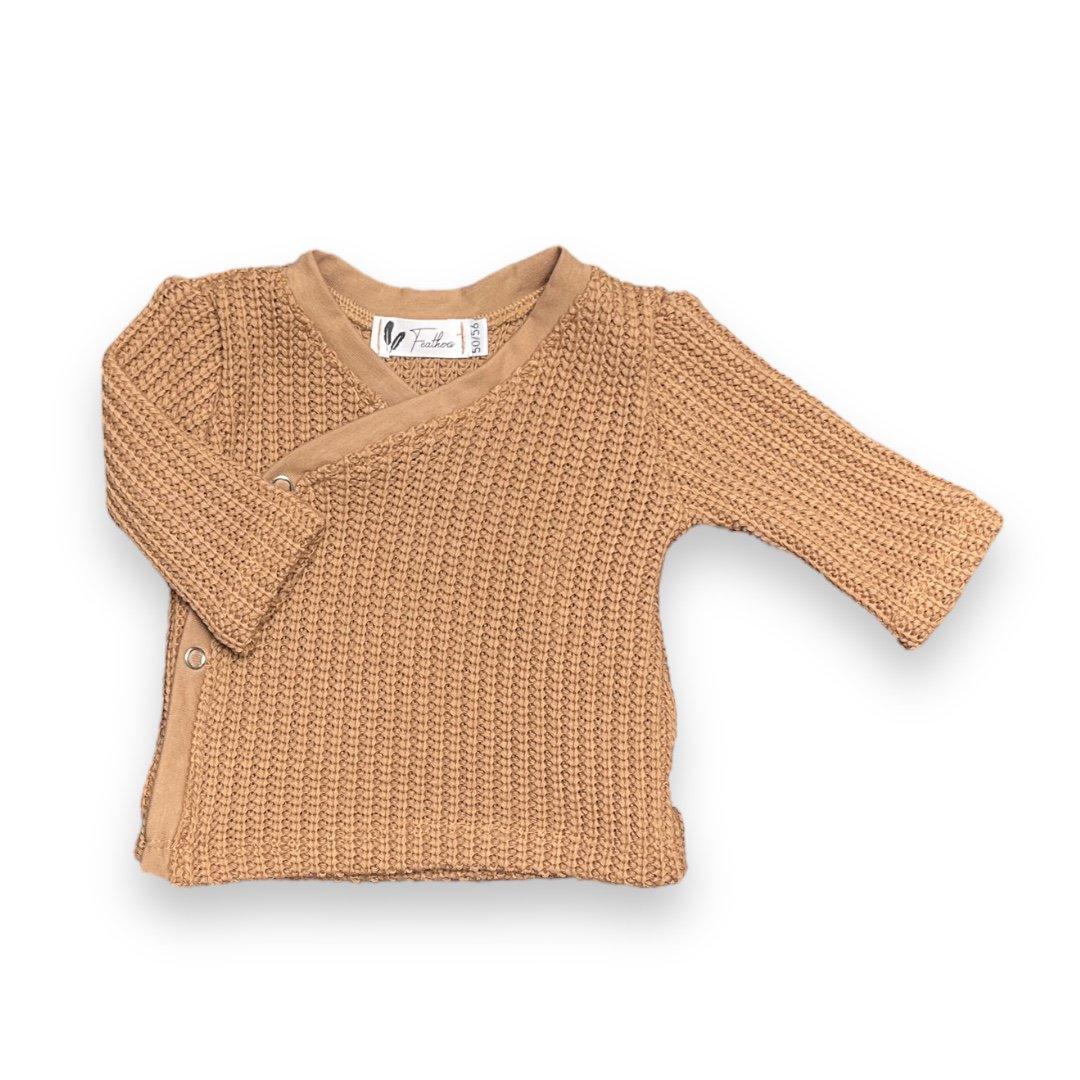 Overslagshirtje big knit cacao - Baby Winkel Online