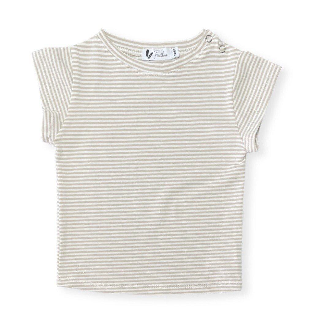 Shirtje small stripes sage - Baby Winkel Online