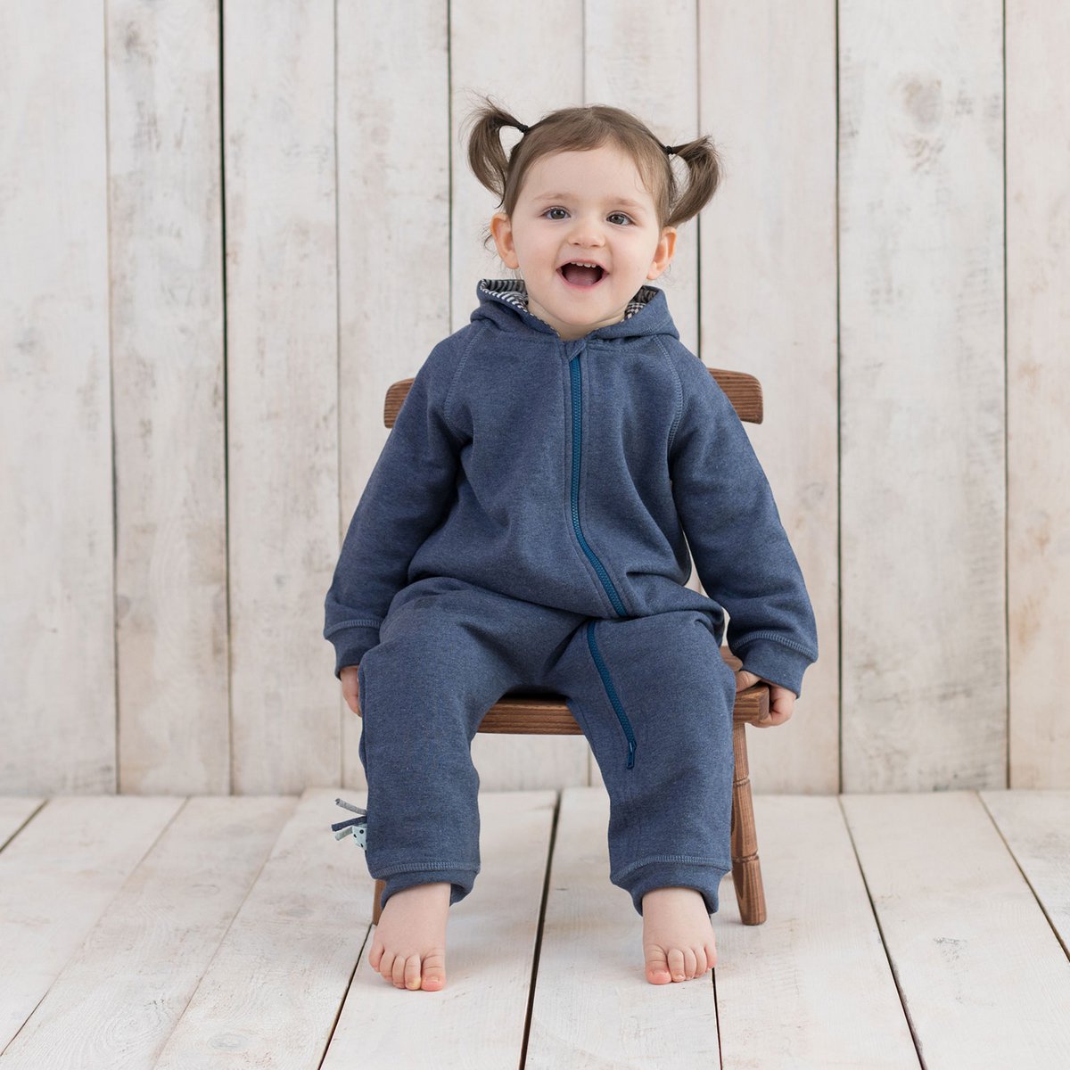 OrganicEra Biologische baby-jumpsuit met ritssluiting, indigo