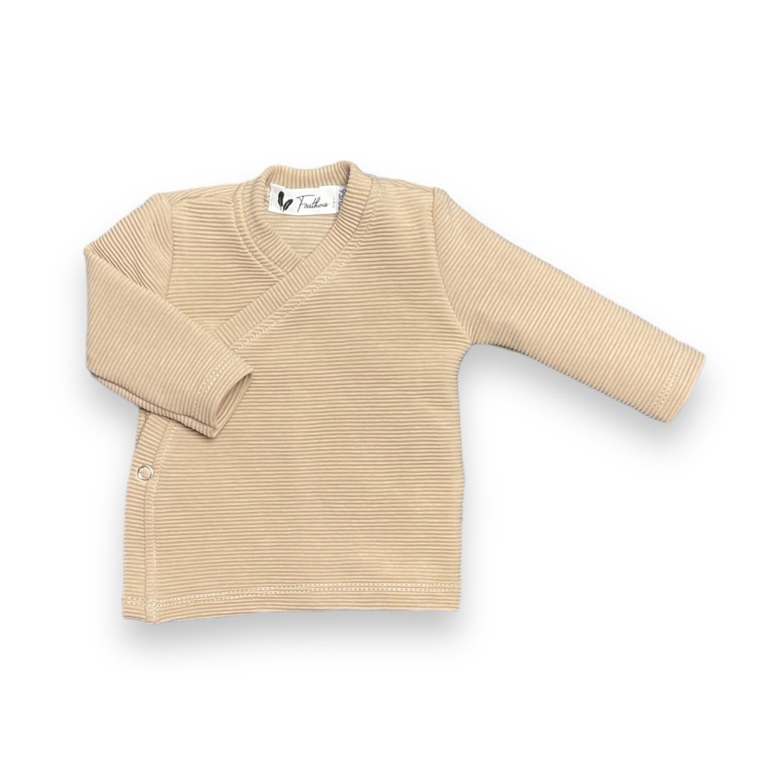 Overslagshirtje rib sand - Baby Winkel Online